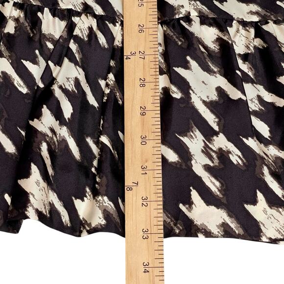 J.Crew 100% Silk Black and cream flounce wolfstooth sleeveless Dress – Size 2 - Picture 5 of 7